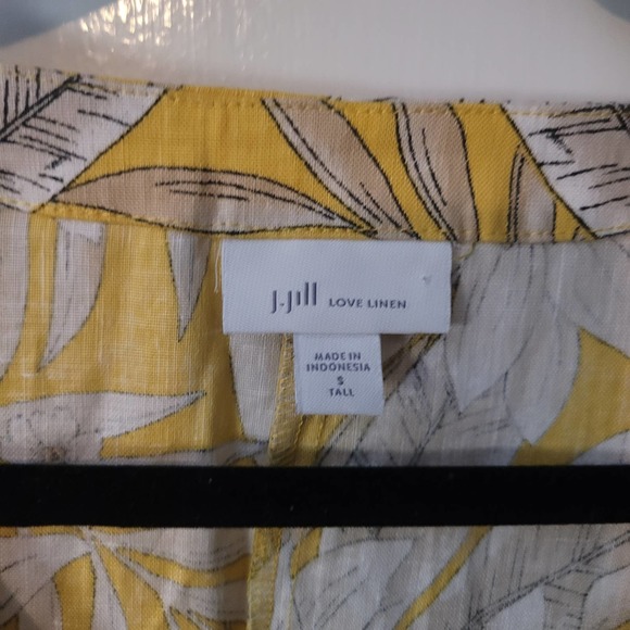 J. Jill	Love Linen Maxi Yellow Floral Tropical Maxi Dress	 -Size: S Tall - Picture 4 of 8